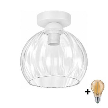 BRILAGI - LED плафон RETRO GLASS 1xE27/60W/230V Ø 25 см бял/прозрачен