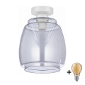 BRILAGI - LED плафон RETRO GLASS 1xE27/60W/230V Ø 26 см бял/димчато сив