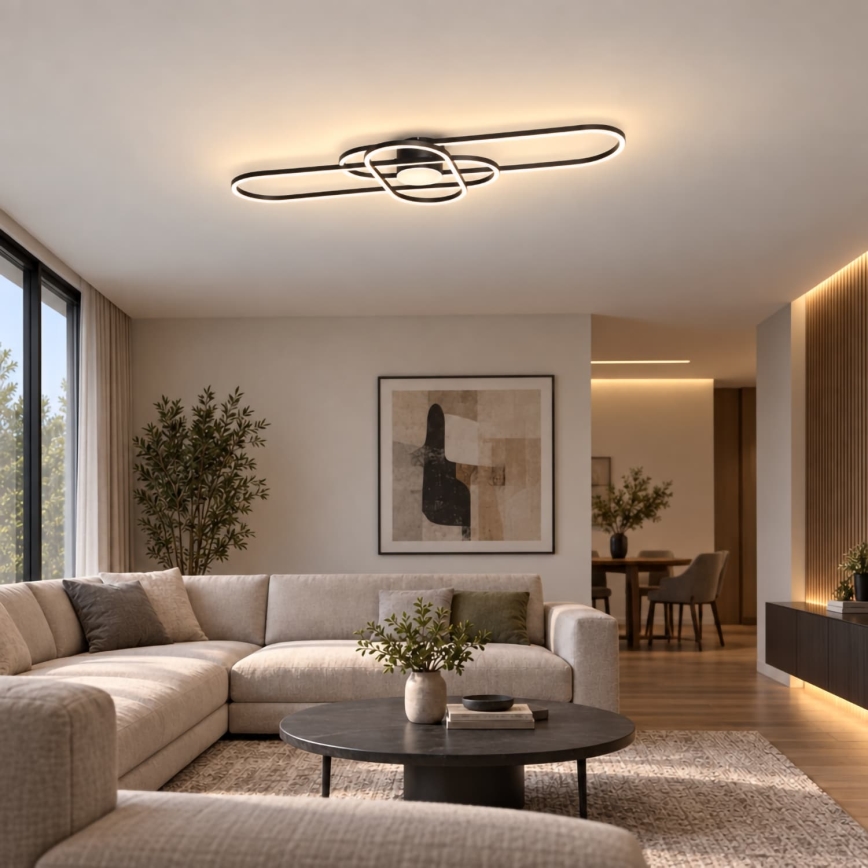 BRILAGI - димируемо LED таванно осветително тяло APOLLO LED/58W/230V 3000-6500K 43,2x101,2 см черно + дистанционно управление