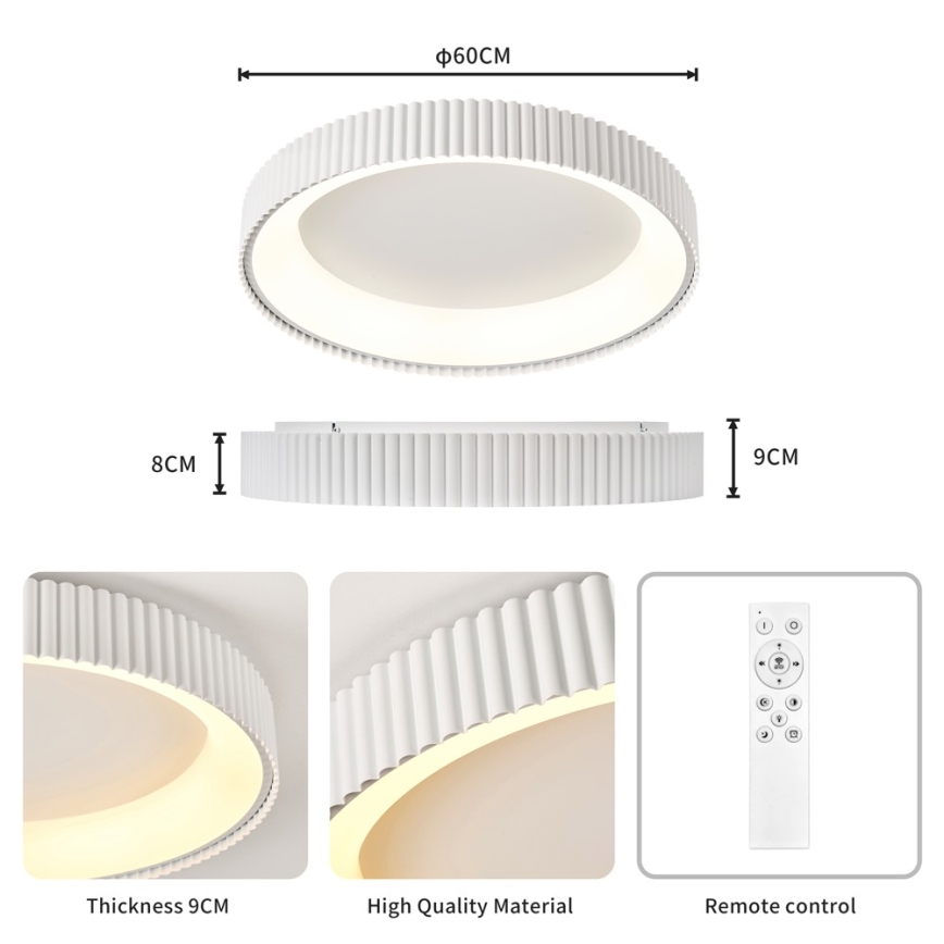 Brilagi - димируемо LED таванно осветително тяло FALCON MODERN LED/54W/230V 3000-6000K 60 cm бяло + дистанционно управление