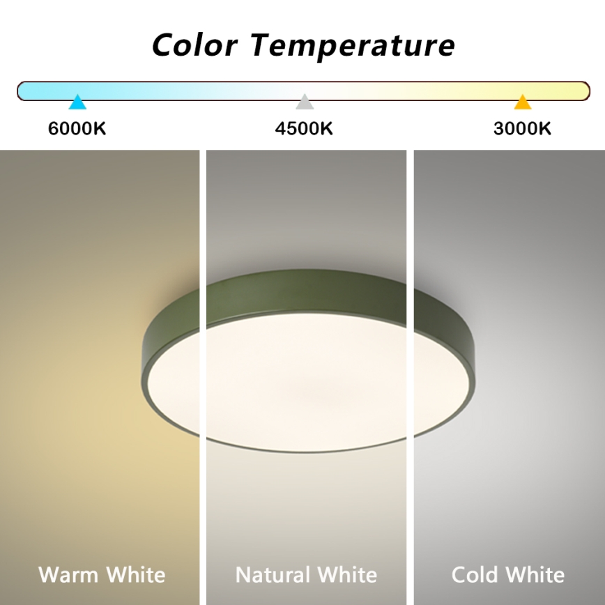 Brilagi - LED димируемо таванно осветително тяло POOL LED/48W/230V 3000-6000K диаметър 40 см зелено + дистанционно управление