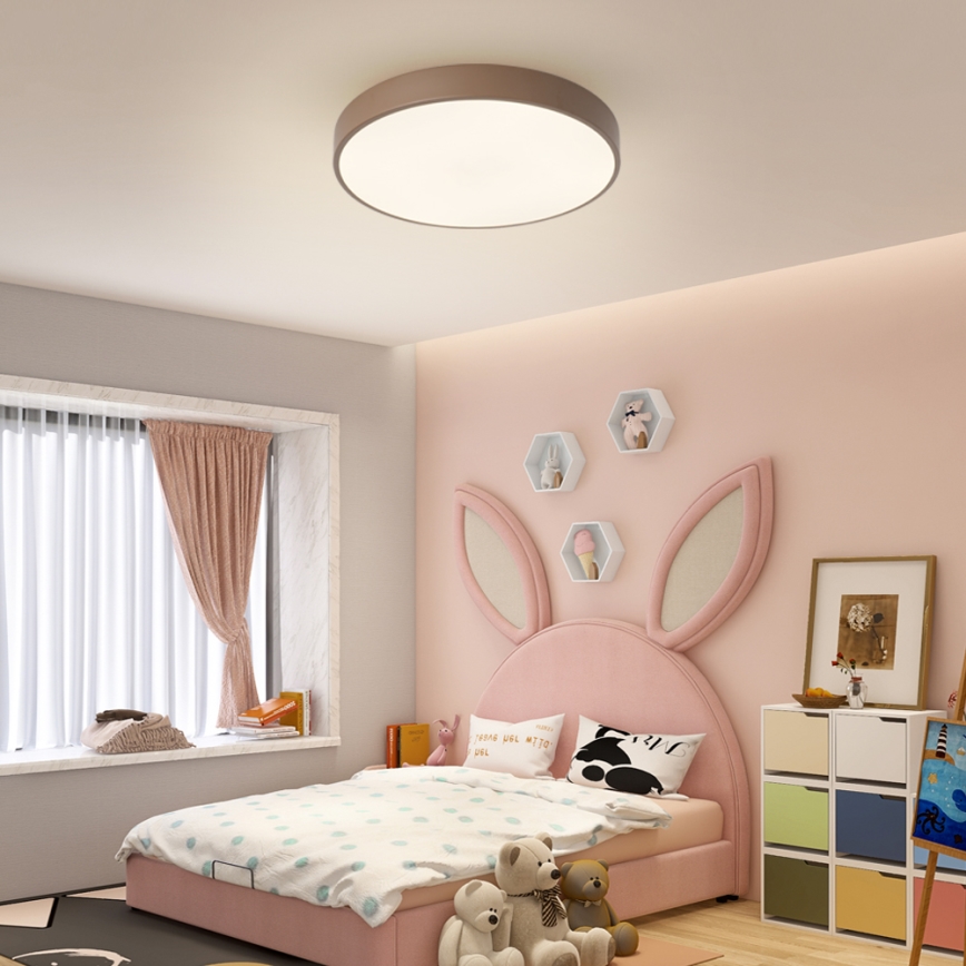 Brilagi - LED димируемо таванно осветително тяло POOL LED/60W/230V 3000-6000K Ø 50 cm кафяво + дистанционно управление