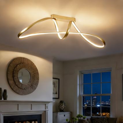 Brilagi - LED димируем накладен полилей TWISTER LED/60W/230V 3000-6000K златен + дистанционно управление