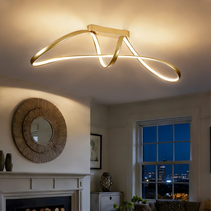 Brilagi - LED димируем накладен полилей TWISTER LED/60W/230V 3000-6000K златен + дистанционно управление