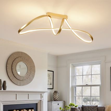 Brilagi - LED димируем накладен полилей TWISTER LED/60W/230V 3000-6000K златен + дистанционно управление