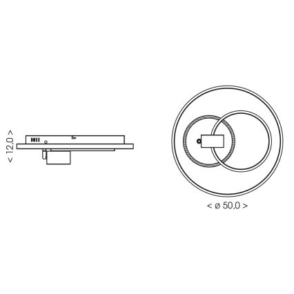Brilagi - Димируемо LED таванно осветително тяло UNITY LED/60W/230V + 1xGU10/3W 3000–6000K Ø 50 см бяло/черно + дистанционно управление