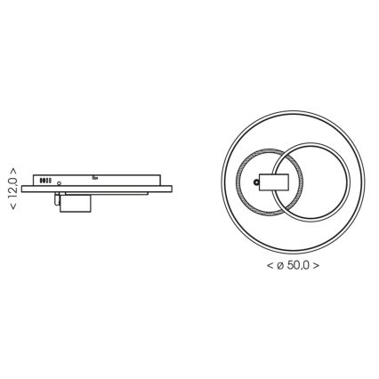Brilagi - Димируемо LED таванно осветително тяло UNITY LED/60W/230V + 1xGU10/3W 3000–6000K Ø 50 см бяло/черно + дистанционно управление