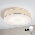 Brilagi - LED плафон SIRIJA 6xE27/15W/230V Ø 80 см кремав