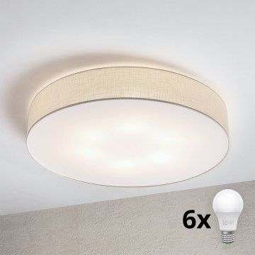 Brilagi - LED плафон SIRIJA 6xE27/15W/230V Ø 80 см кремав