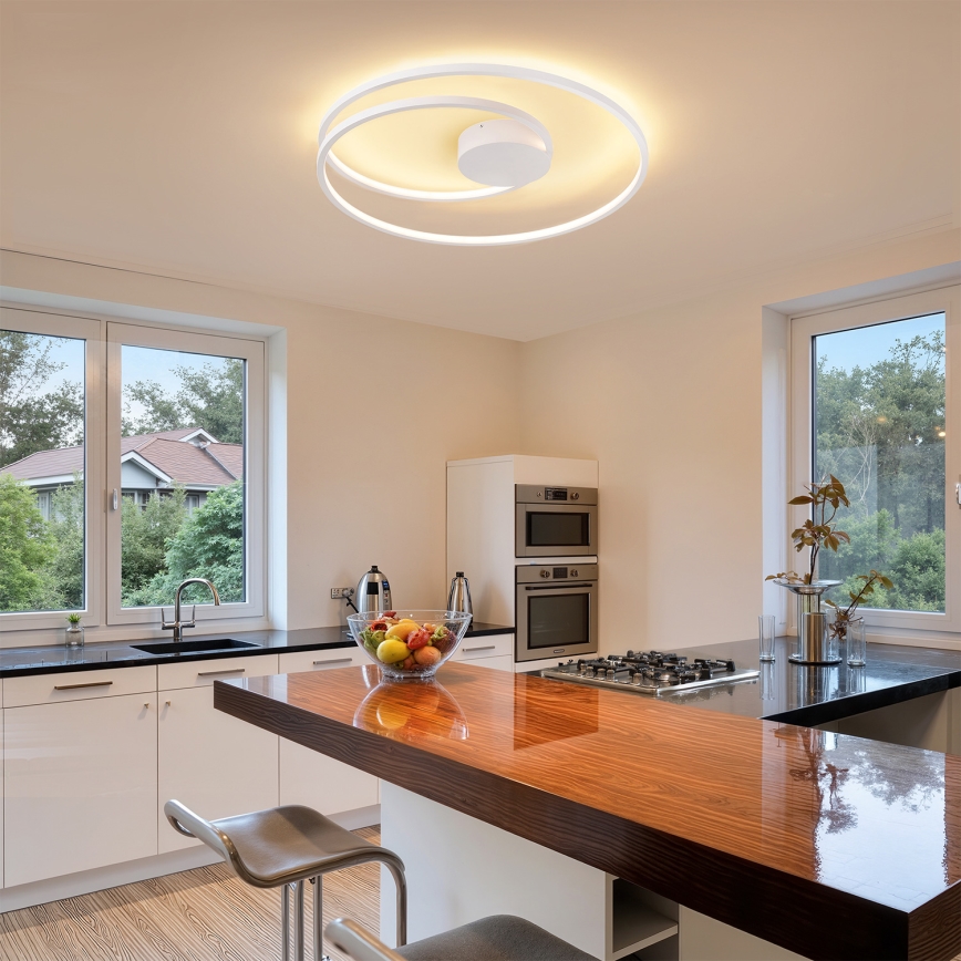 Brilagi - LED димируемо таванно осветително тяло TWISTER LED/75W/230V 3000-6000K, диаметър 70 см, бяло + дистанционно управление