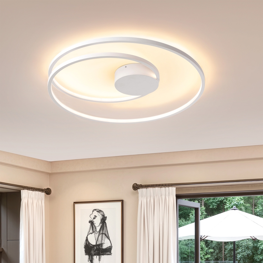 Brilagi - LED димируемо таванно осветително тяло TWISTER LED/75W/230V 3000-6000K, диаметър 70 см, бяло + дистанционно управление