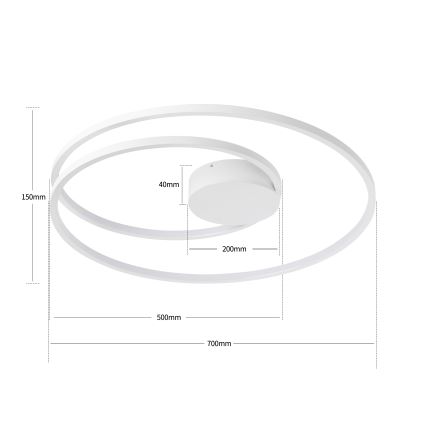 Brilagi - LED димируемо таванно осветително тяло TWISTER LED/75W/230V 3000-6000K, диаметър 70 см, бяло + дистанционно управление