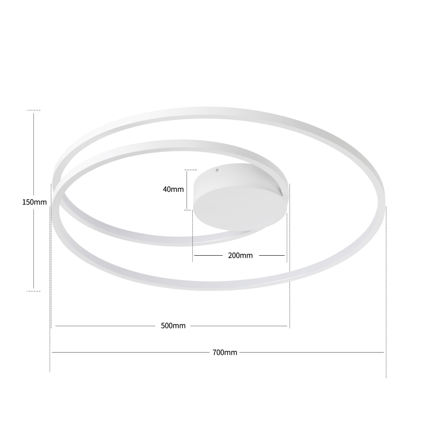 Brilagi - LED димируемо таванно осветително тяло TWISTER LED/75W/230V 3000-6000K, диаметър 70 см, бяло + дистанционно управление