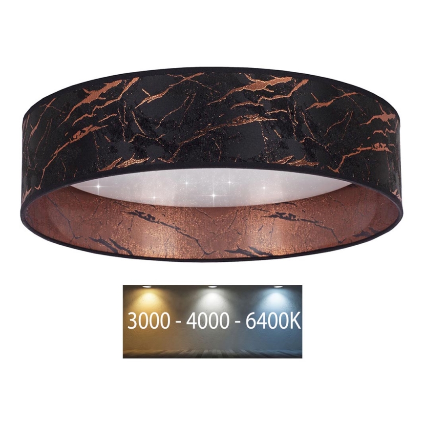 Brilagi - LED Плафон VELVET STAR LED/36W/230V Ø 55 см 3000K/4000K/6400K черен/мед