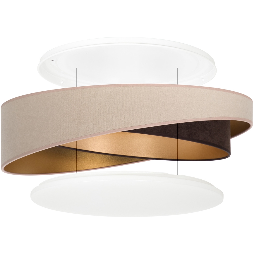 BRILAGI - LED таванно осветително тяло VELVET TWIST LED/24W/230V 4000K Ø 55 см бежово/кафяво/златно