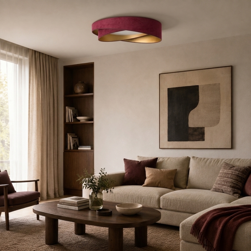 BRILAGI - LED таванно осветително тяло VELVET TWIST LED/24W/230V 4000K Ø 55 cm бордо/златно