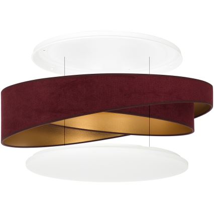 BRILAGI - LED таванно осветително тяло VELVET TWIST LED/24W/230V 4000K Ø 55 cm бордо/златно