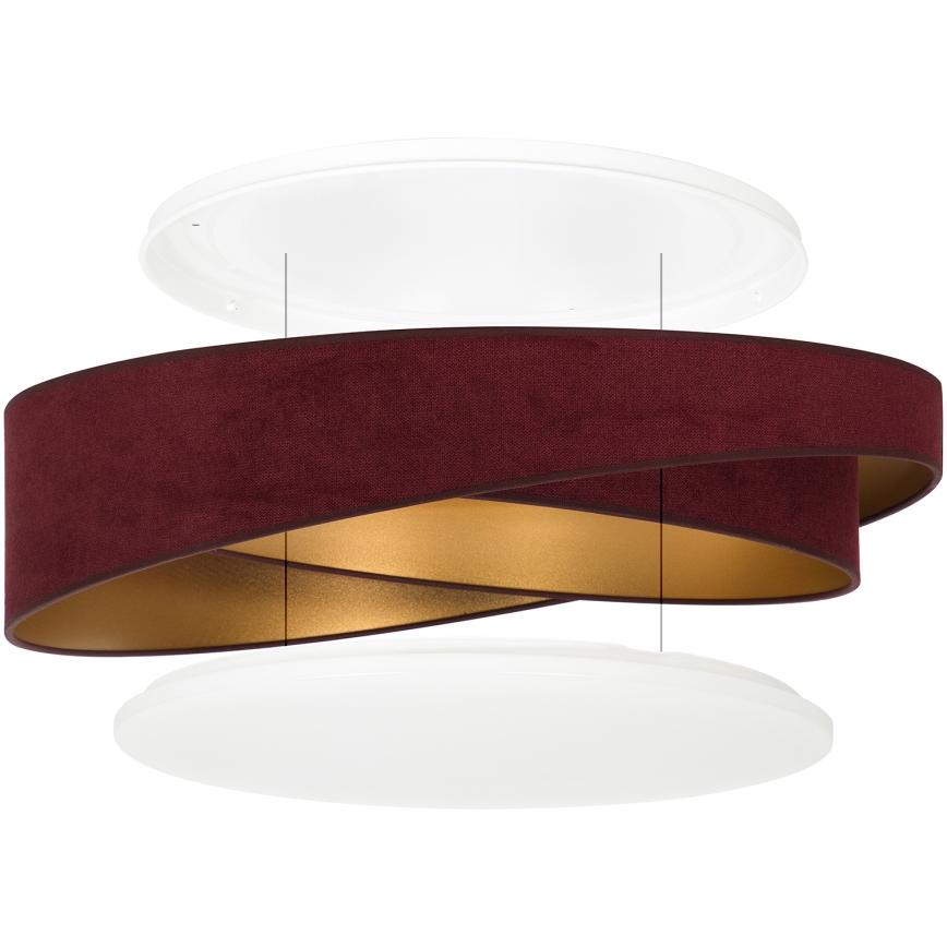 BRILAGI - LED таванно осветително тяло VELVET TWIST LED/24W/230V 4000K Ø 55 cm бордо/златно