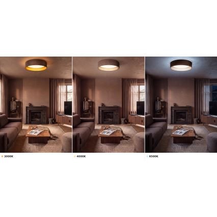 Brilagi - LED плафон VELVET VARI LED/24W/230V 3000/4000/6500K диаметър 45 см кафяв/златист