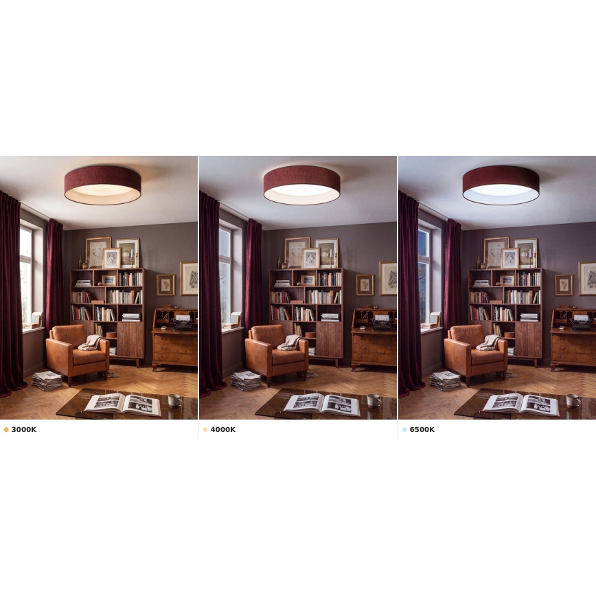BRILAGI - LED таванно осветително тяло VELVET VARI LED/24W/230V 3000/4000/6500K Ø 45 см винено червено