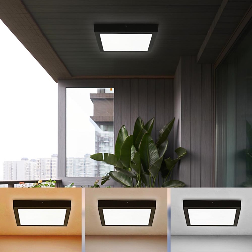 Brilagi - LED Плафон за баня FRAME LED/24W/230V 30x30 см 3000/4000/6000K IP44 черен