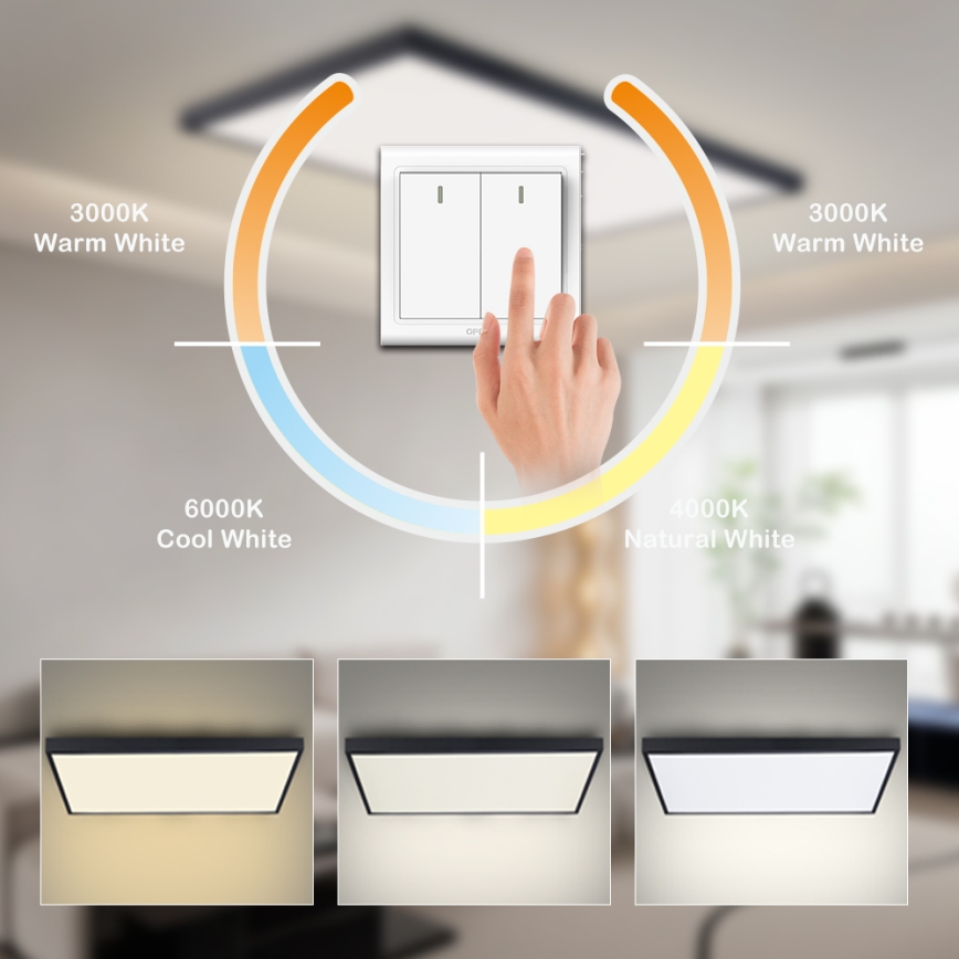 Brilagi - LED таванно осветително тяло за баня FRAME LED/96W/230V 120x60 cm 3000/4000/6000K IP44 черно