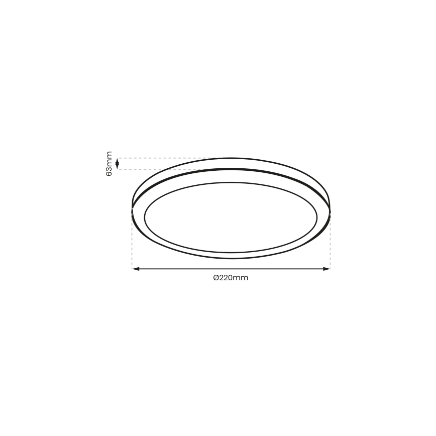 Brilagi - LED Плафон за баня PERA LED/18W/230V Ø 22 см IP65 черен
