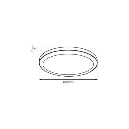 Brilagi - LED Плафон за баня PERA LED/24W/230V Ø 28 см IP65 черен