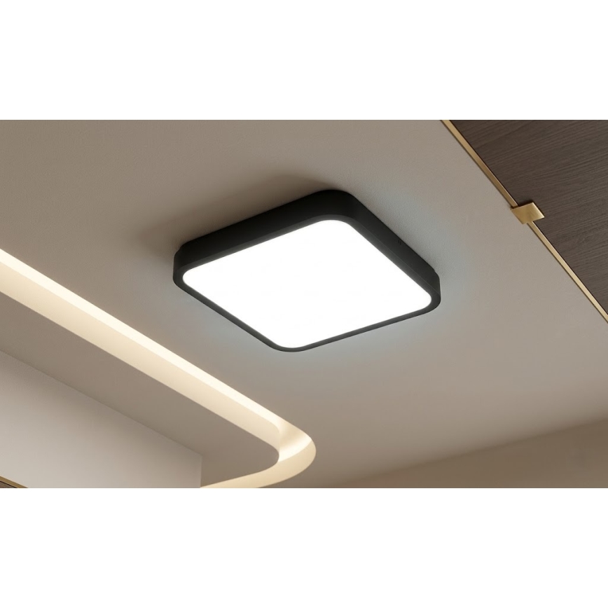 BRILAGI - LED таванно осветително тяло за баня със сензор ZENNA LED/18W/230V 28,5x28,5 cm IP44 черно + с дистанционно управление