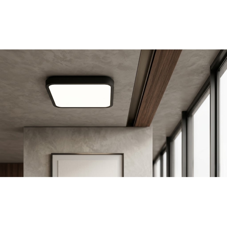 BRILAGI - LED таванно осветително тяло за баня със сензор ZENNA LED/24W/230V 34,5x34,5 см IP44 черно + дистанционно управление