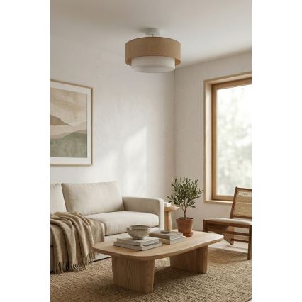 Brilagi - LED плафонен полилей BOHO ECO 1xE27/10W/230V Ø 40 см бежово/кремаво