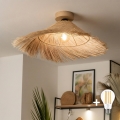 BRILAGI - LED плафонен полилей CERIA BOHO 1xE27/40W/230V Ø 70 см, ратан/дъб