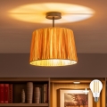BRILAGI - LED плафонен полилей CERIA BOHO 1xE27/60W/230V Ø 30 см черен/рафия