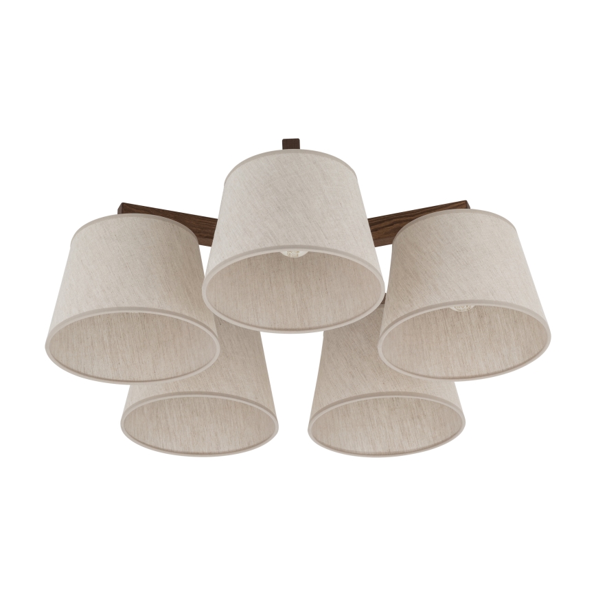 BRILAGI - LED плафонен полилей LATTE 5xE27/15W/230V боров/кремов