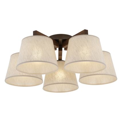 BRILAGI - LED плафонен полилей LATTE 5xE27/15W/230V боров/кремов