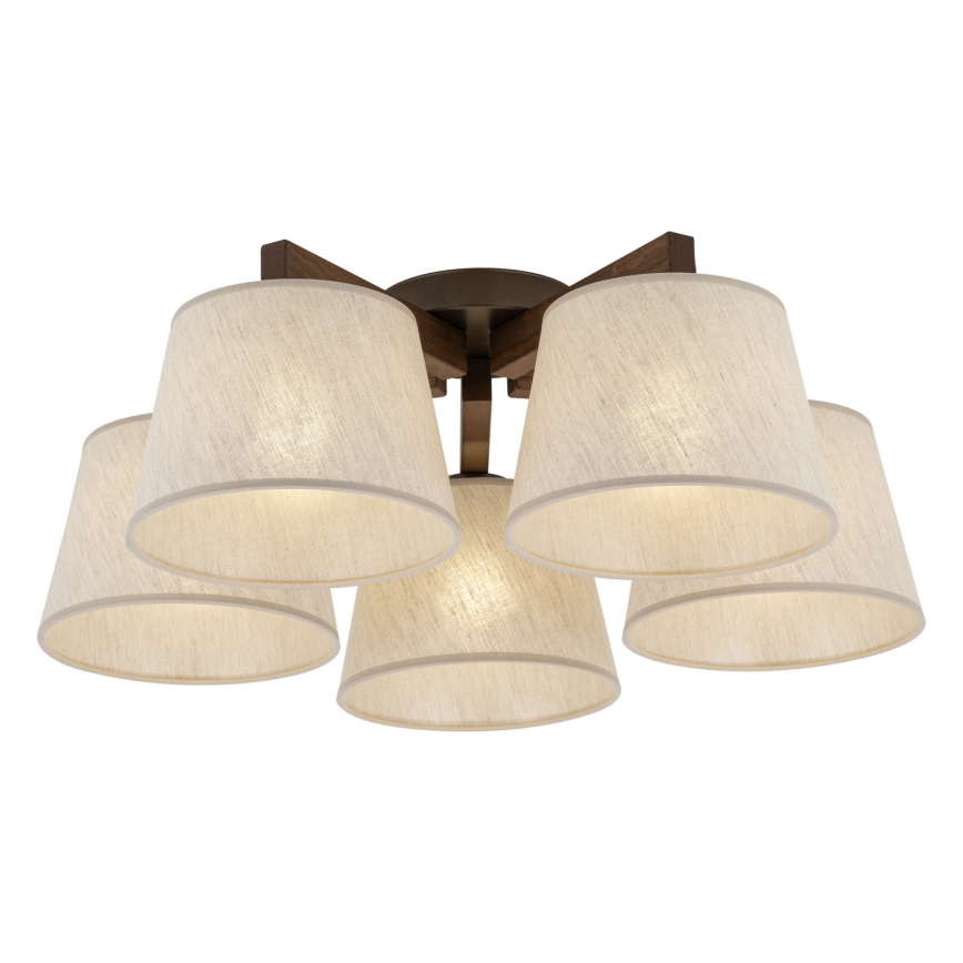 BRILAGI - LED плафонен полилей LATTE 5xE27/15W/230V боров/кремов