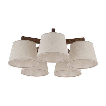 BRILAGI - LED плафонен полилей LATTE 5xE27/15W/230V боров/кремов