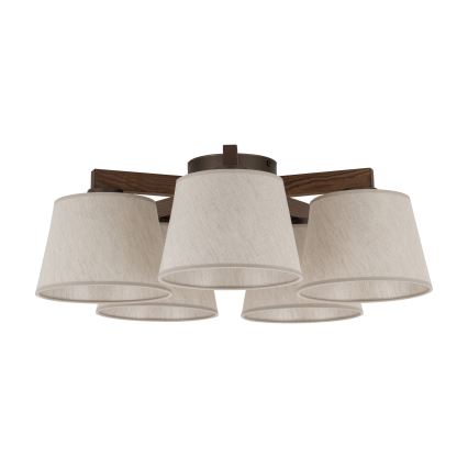 BRILAGI - LED плафонен полилей LATTE 5xE27/15W/230V боров/кремов