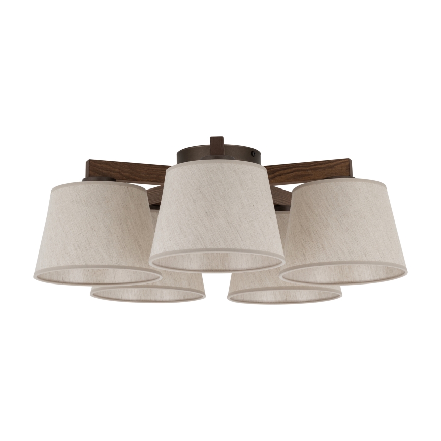 BRILAGI - LED плафонен полилей LATTE 5xE27/15W/230V боров/кремов