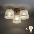 BRILAGI - LED плафонен полилей LATTE SABIA 3xE27/15W/230V бор/бял