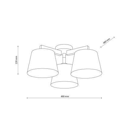 BRILAGI - LED плафонен полилей LATTE SABIA 3xE27/15W/230V бор/бял