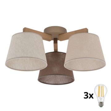 BRILAGI - LED плафонен полилей LATTE SABIA 3xE27/15W/230V бор/микс