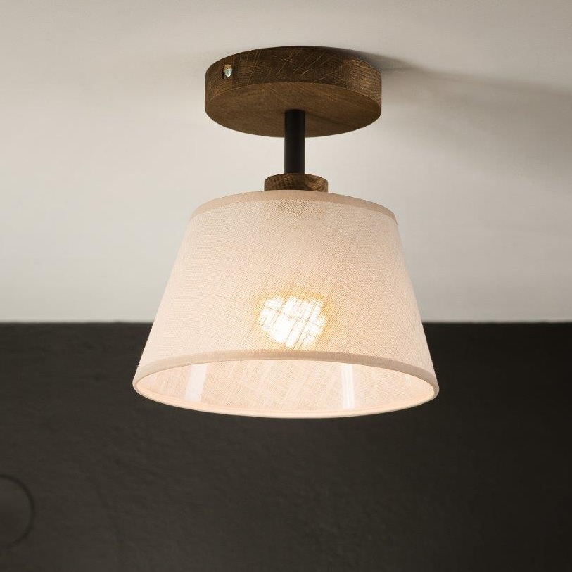 Brilagi - LED Плафониера ANTHONY 1xE14/60W/230V дъб орех/бежово