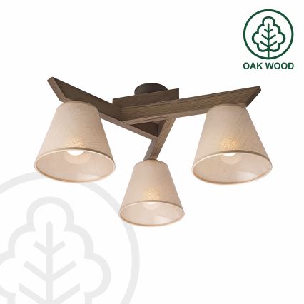 Brilagi - LED Плафониера ANTHONY 3xE14/40W/230V дъб орех/бежово