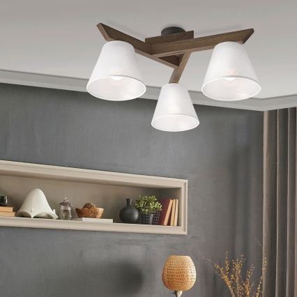 Brilagi - LED Плафониера ANTHONY 3xE14/40W/230V дъб орех/бяло
