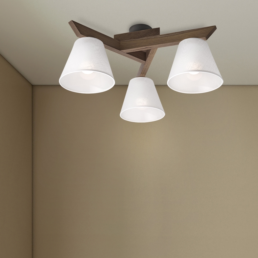 Brilagi - LED Плафониера ANTHONY 3xE14/40W/230V дъб орех/бяло