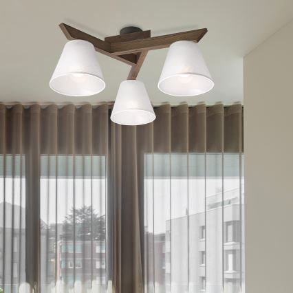 Brilagi - LED Плафониера ANTHONY 3xE14/40W/230V дъб орех/бяло