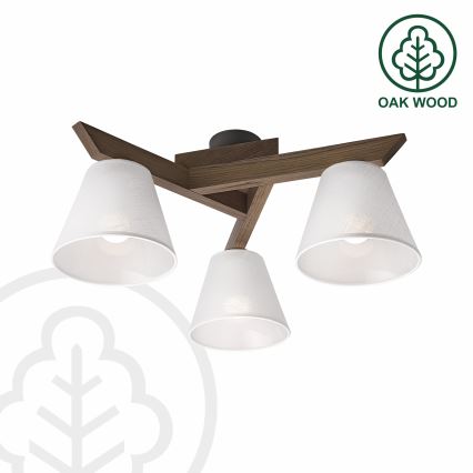 Brilagi - LED Плафониера ANTHONY 3xE14/40W/230V дъб орех/бяло