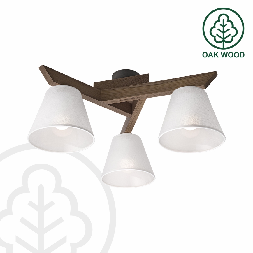 Brilagi - LED Плафониера ANTHONY 3xE14/40W/230V дъб орех/бяло