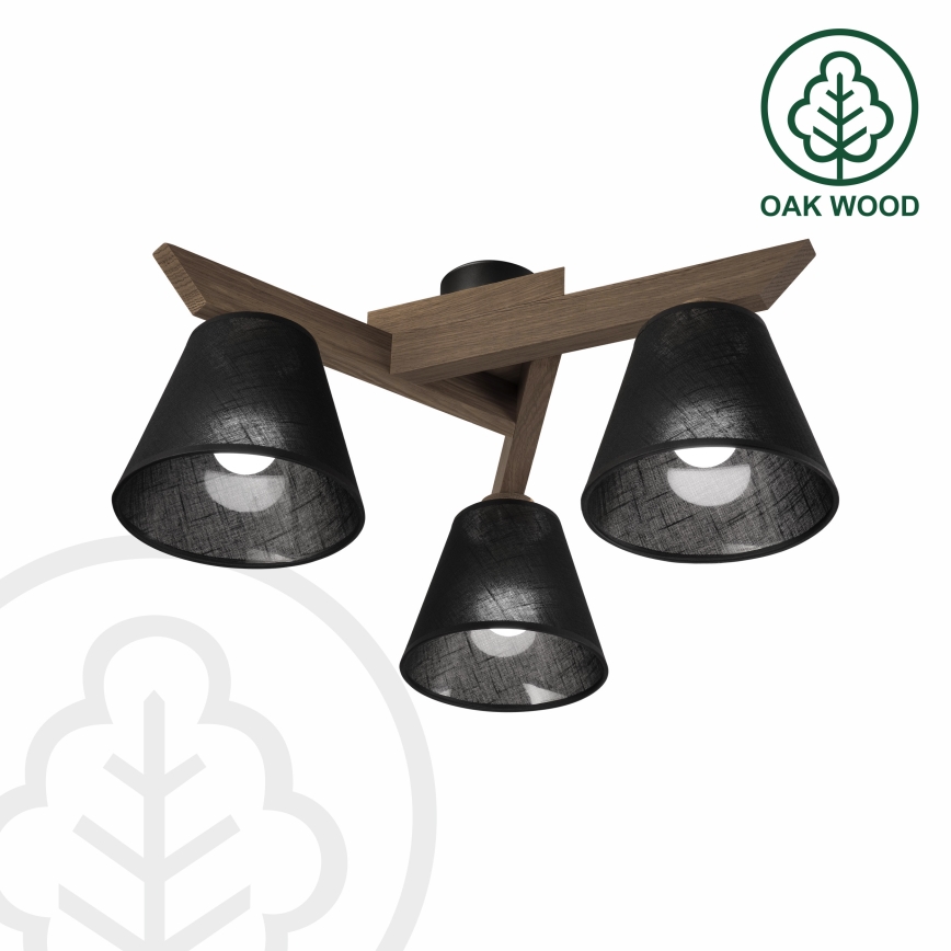 Brilagi - LED Плафониера ANTHONY 3xE14/40W/230V дъб орех/черен